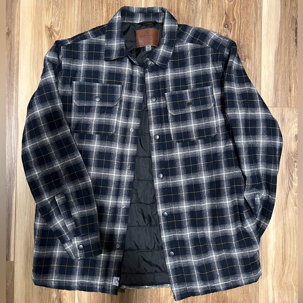 (Rugged Elements) Insulated Shirt Jacket, Black/White Plaid –  Medium